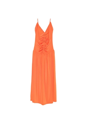 Raquel Diniz New Eva ruched ruffled-trim dress - Orange
