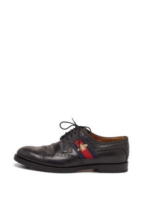 Gucci Pre-Owned Web Bee brogue shoes - Black