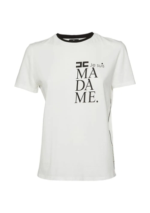 Elisabetta Franchi logo-print crew-neck T-shirt - White