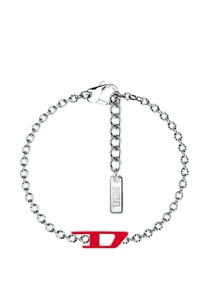 Diesel enamel D logo chain bracelets - Silver