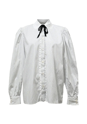 Alessandra Rich striped lace-trimmed blouse - White