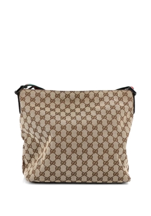 Gucci Pre-Owned Front Pocket Web Messenger GG Canvas Medium crossbody bag - Brown