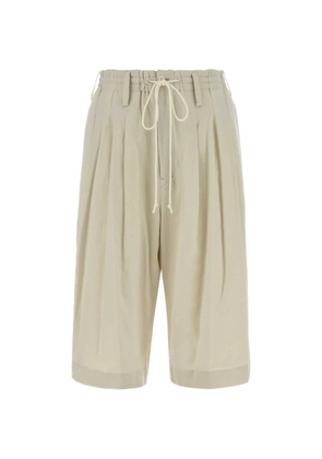 Y's drawstring pleated shorts - Neutrals