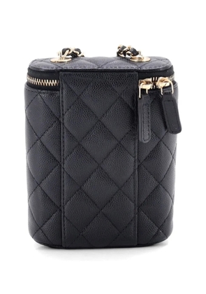 CHANEL Pre-Owned Vertical Classic Vanity Case with Chain Quilted Caviar Small shoulder bag - Black
