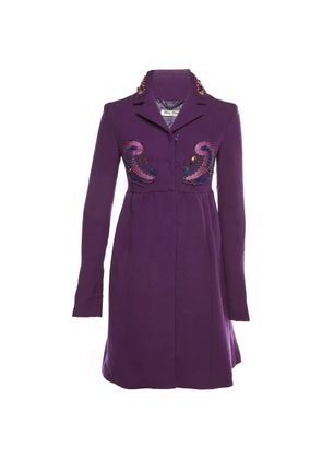 Miu Miu Pre-Owned embellished long-sleeve coat - Purple