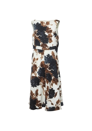 Giambattista Valli abstract botanical-print midi dress - White