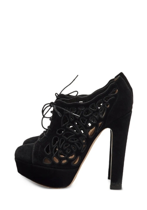 Valentino Garavani Pre-Owned cut-out lace-up ankle boots - Black