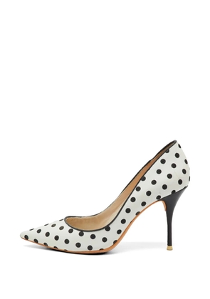 Sophia Webster polka-dot pointed-toe pumps - White