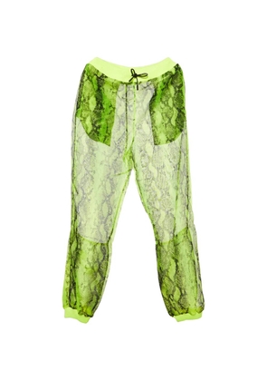 Off-White Pre-Owned snake-print organza joggers - Yellow