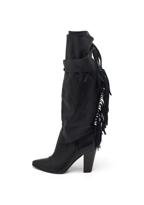 Casadei fringe-detail leather boots - Black