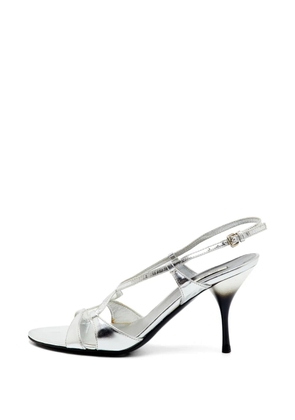 Miu Miu Pre-Owned open toe slingback sandals - Silver