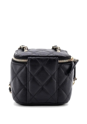 CHANEL Pre-Owned Tiny CC Link Vanity Case with Chain Quilted Caviar Mini clutch bag - Black