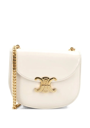Celine Pre-Owned Triomphe Besace Clea Chain Flap Bag Leather shoulder bag - White