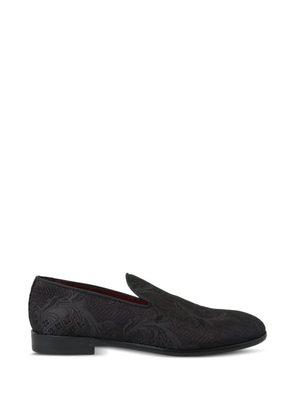 Dolce & Gabbana brocade-effect almond-toe loafers - Black