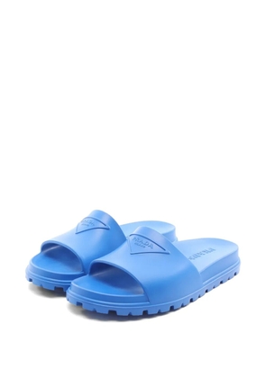 Prada Pre-Owned 2010s logo-embossed slides - Blue
