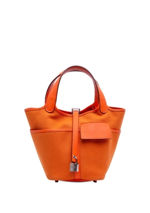 Hermès Pre-Owned 2023 Toile Goeland and Swift Cargo Picotin Lock 18 handbag - Orange