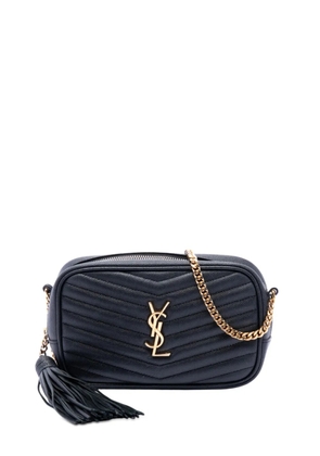 Saint Laurent Pre-Owned 2019 Mini Grain de Poudre Monogram Lou Camera Bag crossbody bag - Black