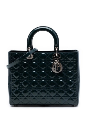 Christian Dior Pre-Owned 2011 Large Patent Cannage Lady Dior satchel - Blue