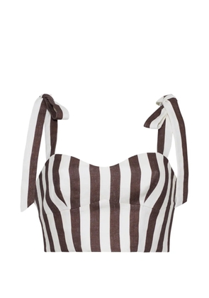 Cara Cara Faiza striped tie-fastening top - Brown