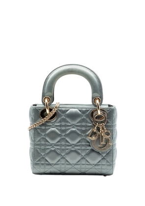 Christian Dior Pre-Owned 2019 Mini Satin Cannage Swarovski Crystal Lady Dior satchel - Grey
