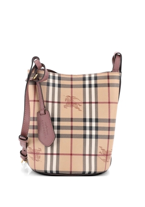 Burberry Pre-Owned Lorne Haymarket Coated Canvas Small bucket bag - Brown
