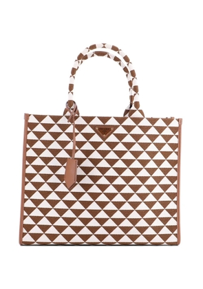 Prada Pre-Owned Symbole Shopper Jacquard Large tote bag - Brown