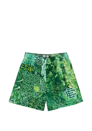 ERIC EMANUEL EE logo-print paisley-print mesh shorts - Green