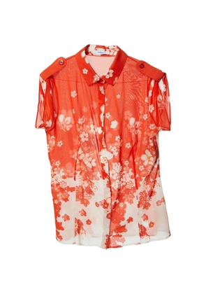 Versace Pre-Owned floral-print button-front blouse - Orange