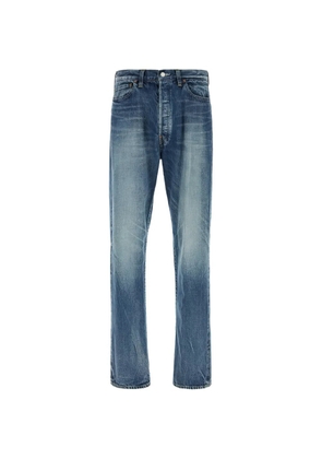 Y's faded-effect buckle-detail jeans - Blue