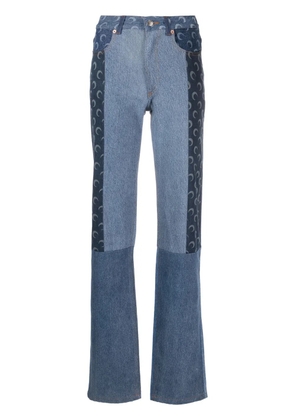 Marine Serre Moon Regenerated straight-leg jeans - Blue