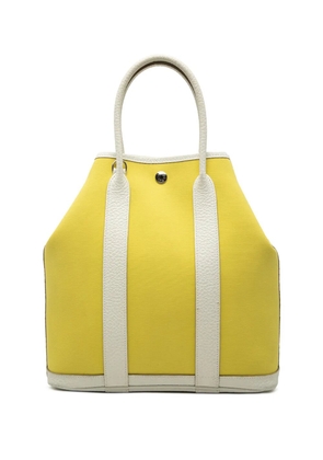 Hermès Pre-Owned 2020 Toile and Negonda Garden File 28 satchel - Yellow