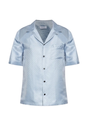 Ferragamo Gancini-jacquard short-sleeve shirt - Blue