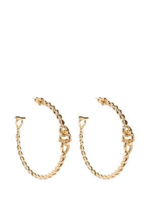 Ferragamo large twisted Gancini hoop earrings - Gold