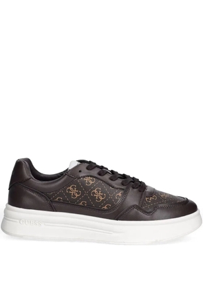 GUESS USA monogram-embellished lace-up sneakers - Brown