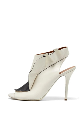 Balenciaga Pre-Owned ruffle-trim open-toe ankle boots - White