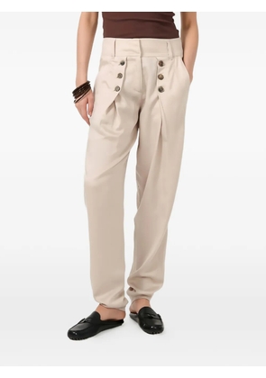 Barbara Bui button-embellished pleated trousers - Neutrals