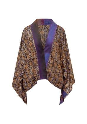 MOMONÌ Dine metallic-thread open-front poncho - Brown