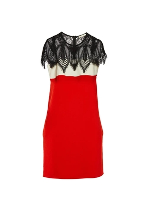 Maje lace overlay mini dress - Red