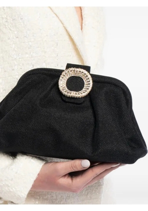 TWENTY FOURHAITCH Bakios jewelled-buckle clutch bag - Black