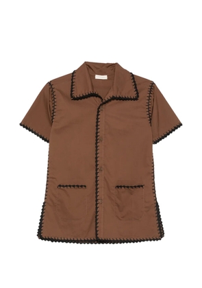 TERRY PUESTO crochet-trim shirt - Brown
