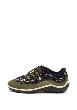 Miu Miu Pre-Owned Astro crystal-embellished sneakers - Green