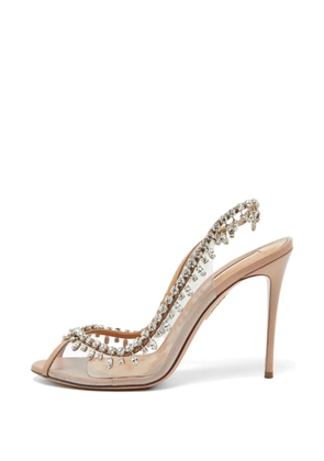 Aquazzura Temptation crystal-embellished sandals - Neutrals