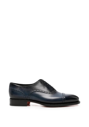 Santoni brogue-detail oxford shoes - Blue