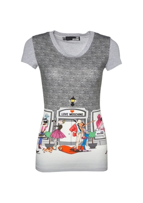 Love Moschino printed knit T-shirt - Grey
