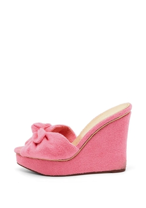Charlotte Olympia Jayne bow-strap wedge sandals - Pink