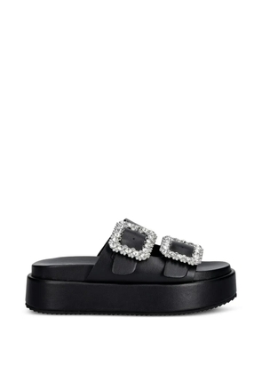 Buffalo Noa Ari Glam crystal-buckle platform slides - Black