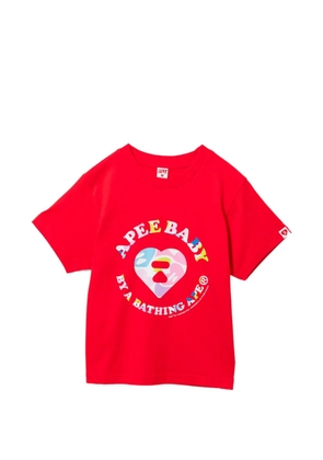 APEE™ by *A BATHING APE® Camo heart graphic T-shirt - Red