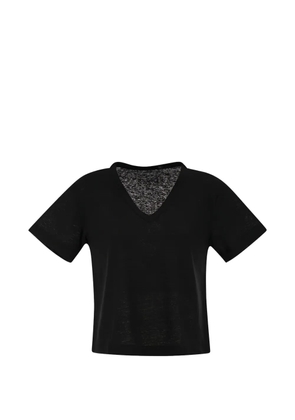 Majestic Filatures slub-texture V-neck T-shirt - Black