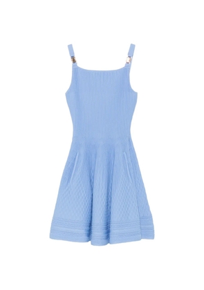 Maje ribbed-knit buckled-strap mini dress - Blue