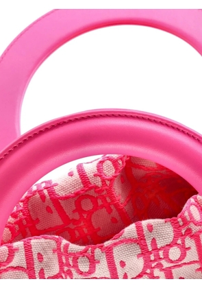 Christian Dior Pre-Owned Lady Dior Bag Wicker and Oblique Canvas Medium tote bag - Pink
